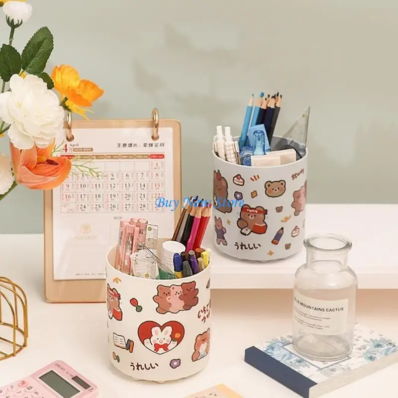 

20CE Rotating Pencil Holder Desk 360 Degree Rotatable Pen Desk Container Box For Colored Pencil Art Brushes Holiday