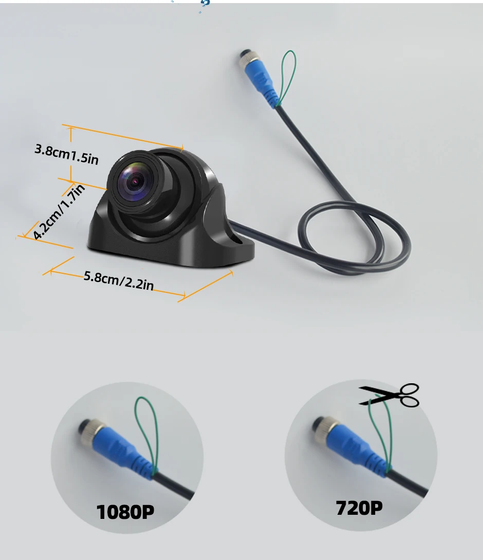 1080P/720P AHD Full HD Nachtsicht Rückansicht Backup Kamera Rückfahr Vorderseite Für Lkw Bus schwere Fahrzeug RV Lkw Van Pickup – Detail 10