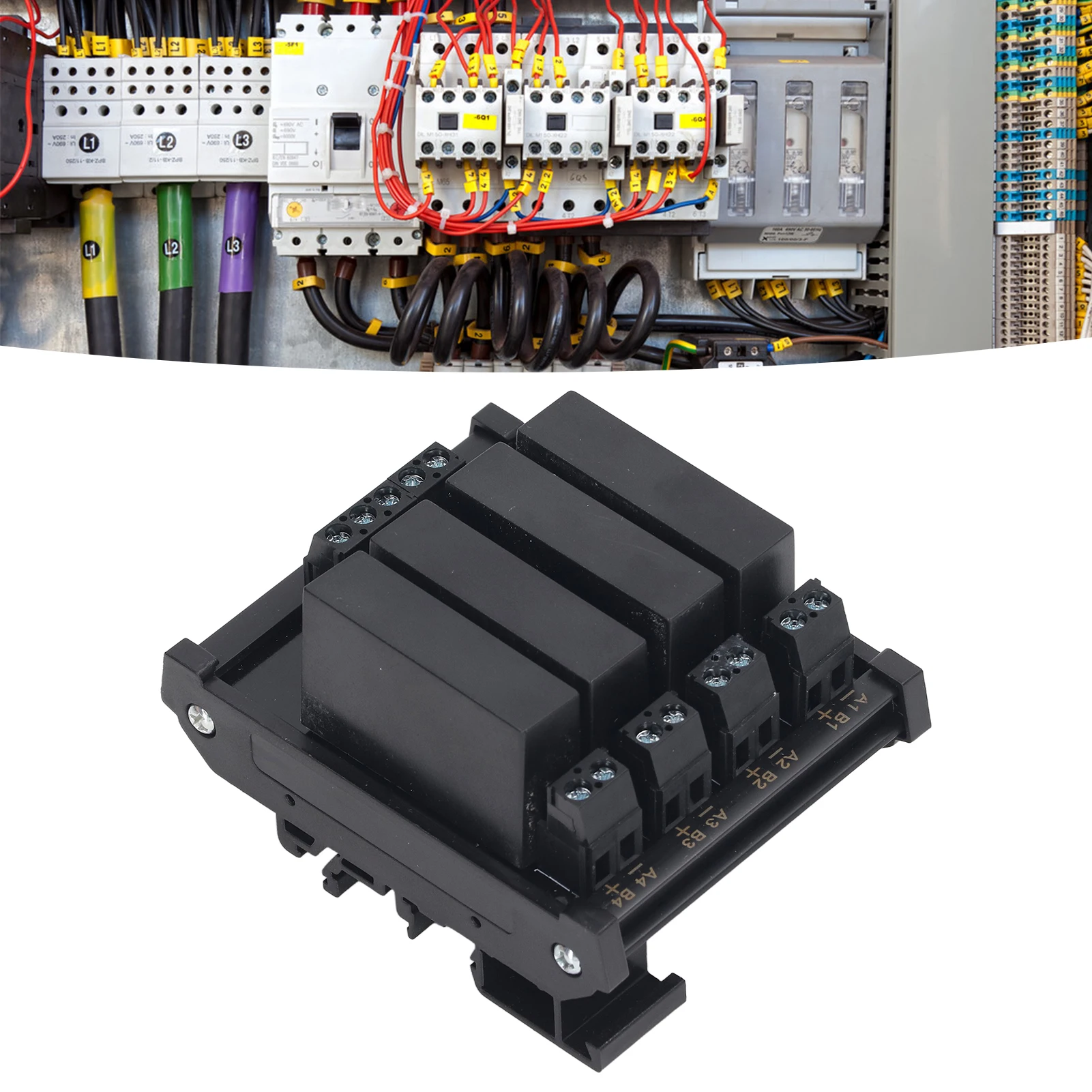 

4P Solid State Relay DIN Rail State Relay Common Negative Terminal 3‑32V Input 5‑8A 5‑60V Load 4P Relay Module Solid State Rela