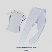 Workout Leggings Breathable Quick Dry Fitness Set for Women - SP White