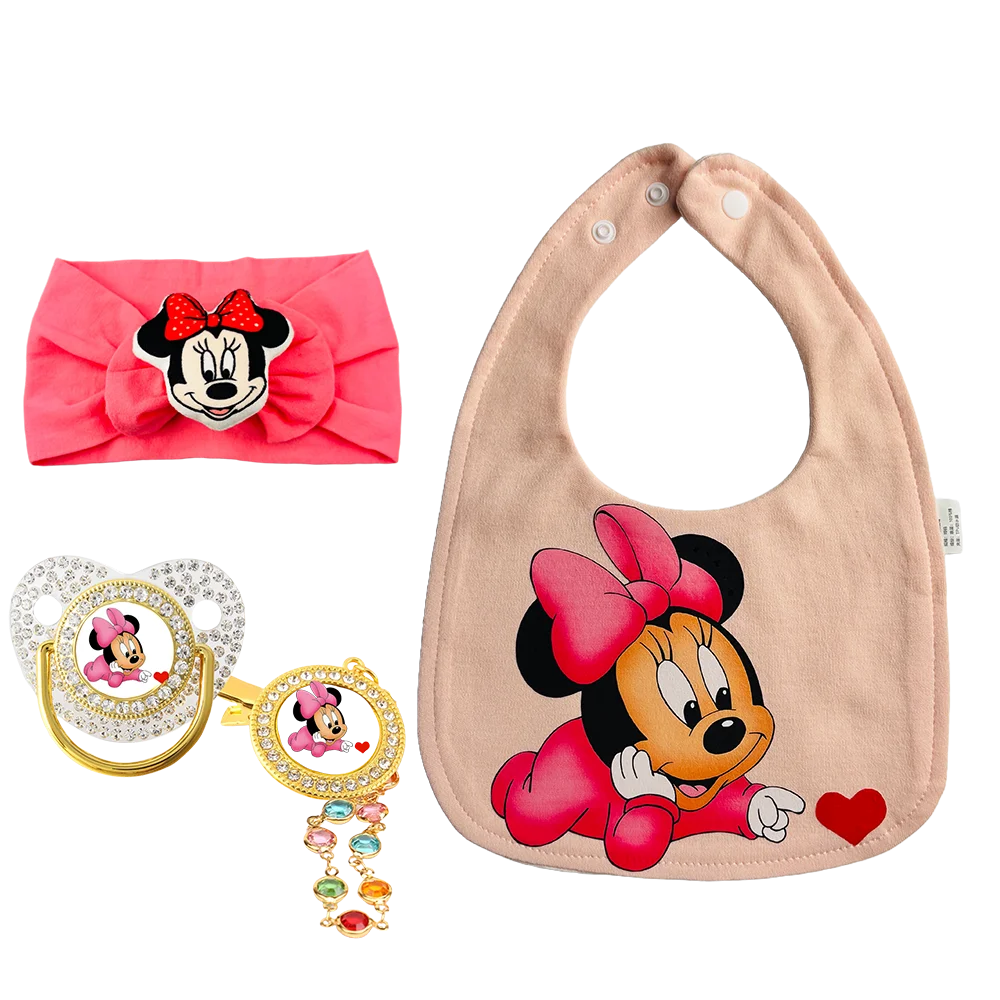 

[Set] Baby pacifier and pacifier holder BPA-free Kawaii chewing nipple baby bib newborn headband food-grade silicone newborn