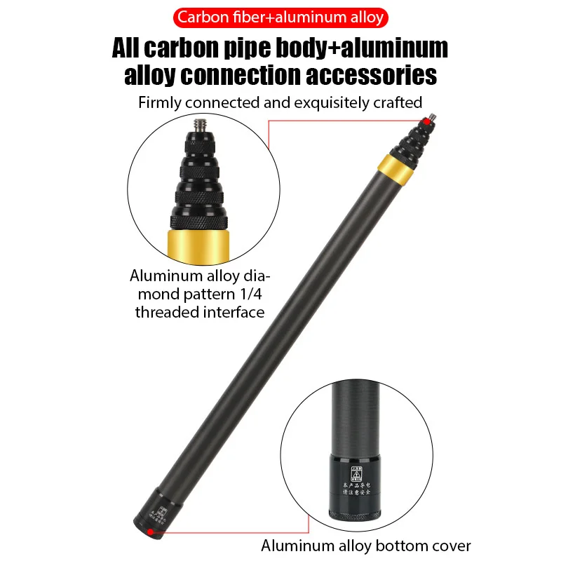 290CM Carbon Fiber Invisible Extended Edition Selfie Stick for Insta360 X3 GO 3 Action 4 Accessories for GoPro Selfie Stick