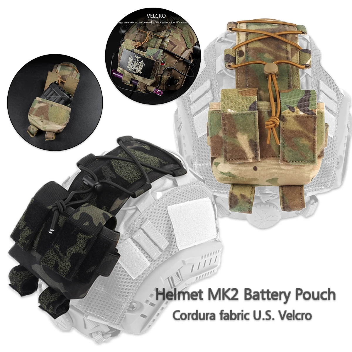 Helmet Battery Pouch MK2 Battery Pack Tactical M-LOK Helmet Counterweight Pack Hunting Airsoft FAST Helmets Accessories