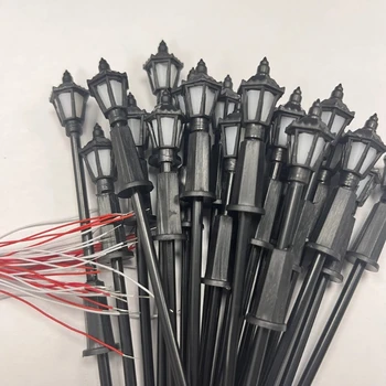 20Pcs รูปแบบ Lamppost รุ่น LED โคมไฟรถไฟรถไฟ Scenery ตารางสงครามเกม