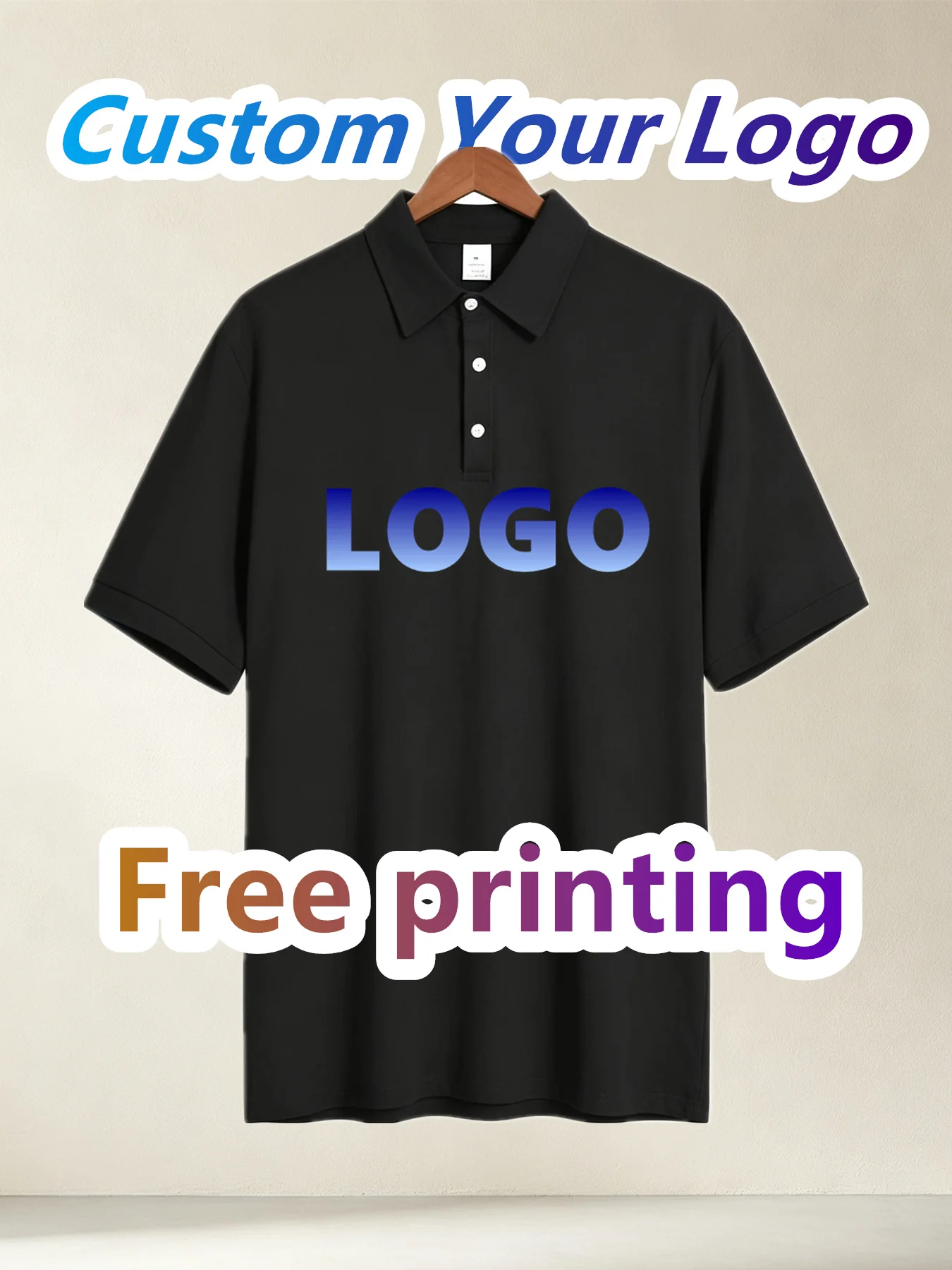 Custom polo shirt free print logo images clothes  cultural shirts men women's Casual tee Enterprise print T-shirt