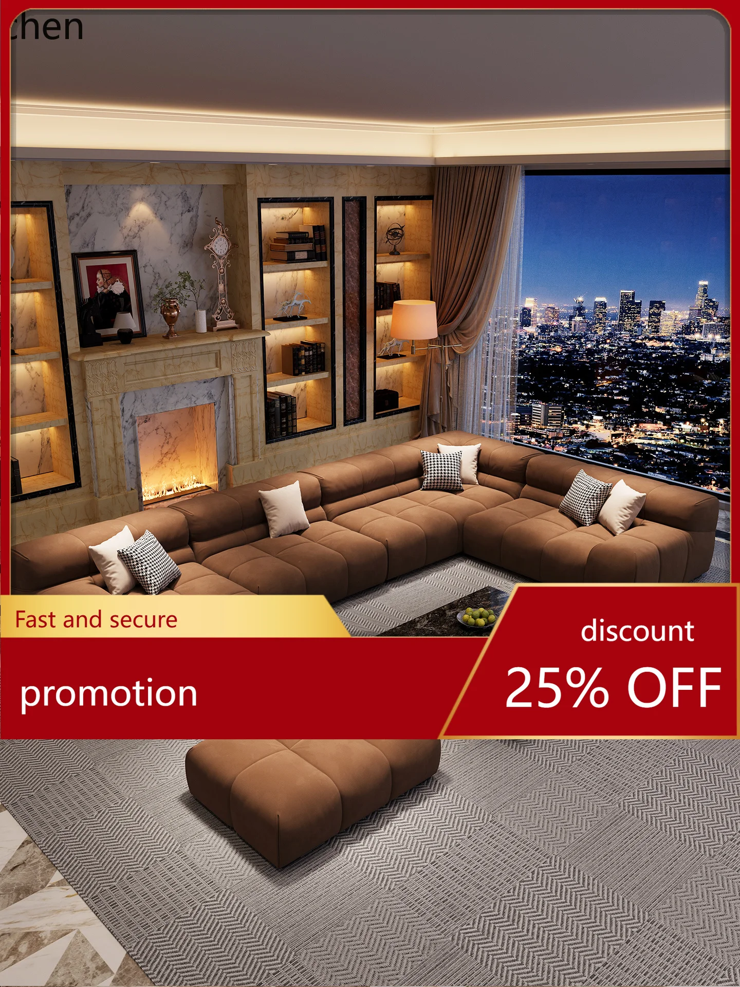 ZML Fabric Sofa High-End Rest Area Reception Business Sofa