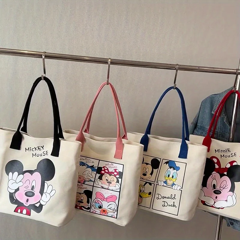 

1pcs Disney Mickey, Minnie Mouse Tote Bag, Women's Large Capacity Shoulder Bag, Donald Duck Fashion Handbag, Women's Bag