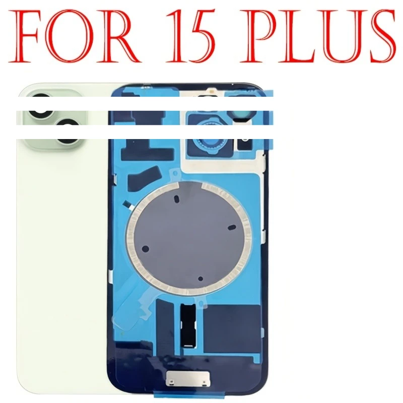 For Iphone 15/15 Plus Back Glass Replacement Part 1PCS Battery Back Door Glass Cover Replacement with Magnets, Brackets image 3
