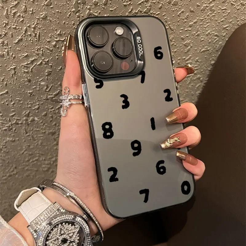 

Chaos digital pattern phone case suitable for iPhone 16 15 14 13 12 11 Pro/ Max /Plus shock-proof rear cover anti-fingerprint