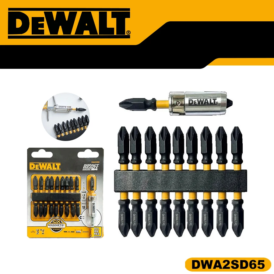 

DEWALT Impact Ready Magnetic Screwdriver Bits 10PCS Power Tool Accessories DWA2SD65