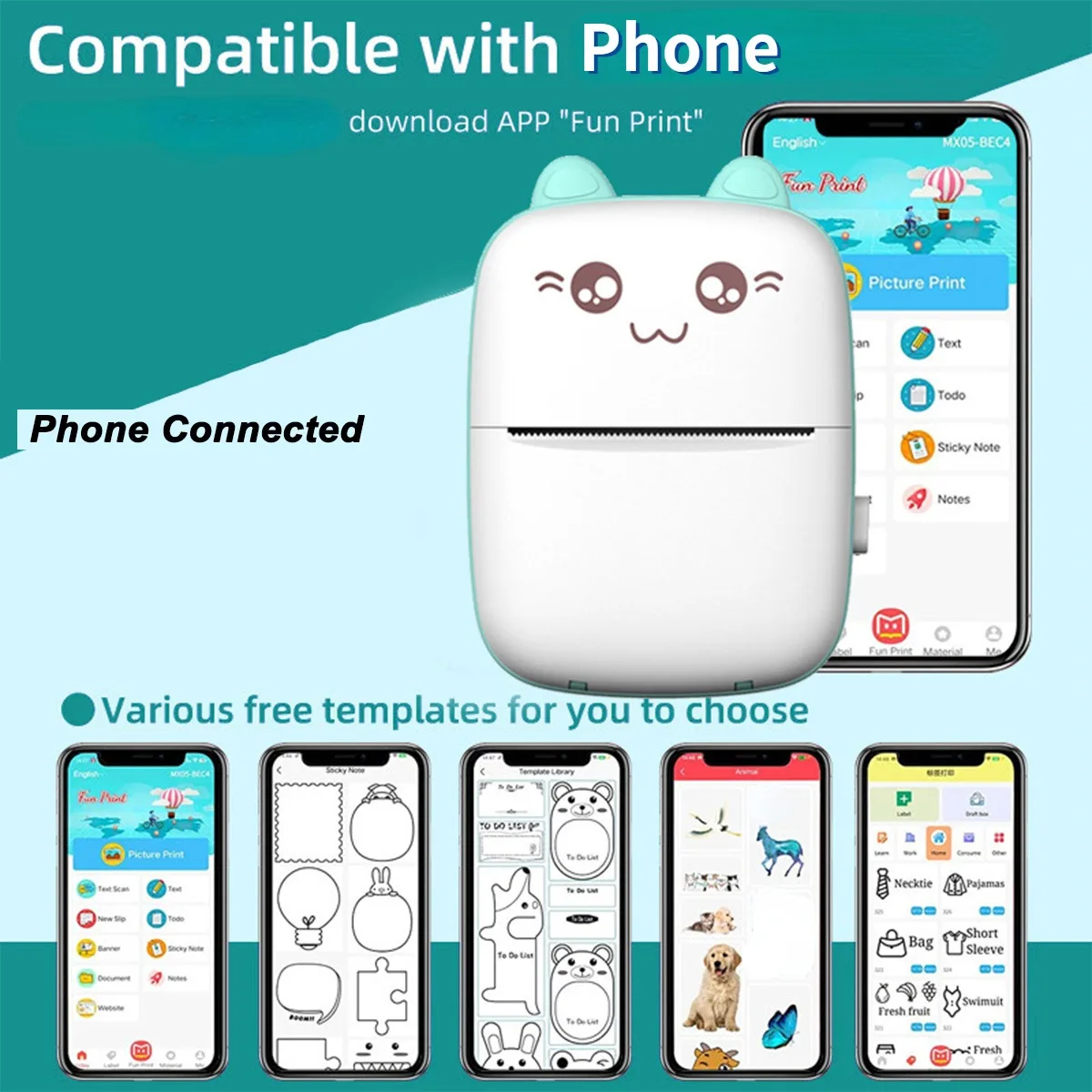 C9 ticker Mobile Thermal Portable Wireless Tsc Receipt Hand Parking Label mini Printer, Label Printing