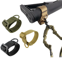 Outdoor ButtStock Sling Gun Sling Loop Adapter Adjustable Nylon Shoulder Strap with D Ring EDC Belt Attachment for Hunting