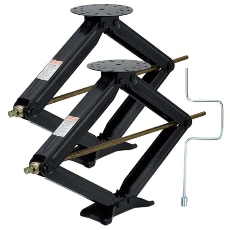 

30 in RV Scissor Jack - 7500 LB Heavy Duty Leveling Stabilizer with Crank Handle 4 in-30 in Adjustable Height Powder Coated Ste