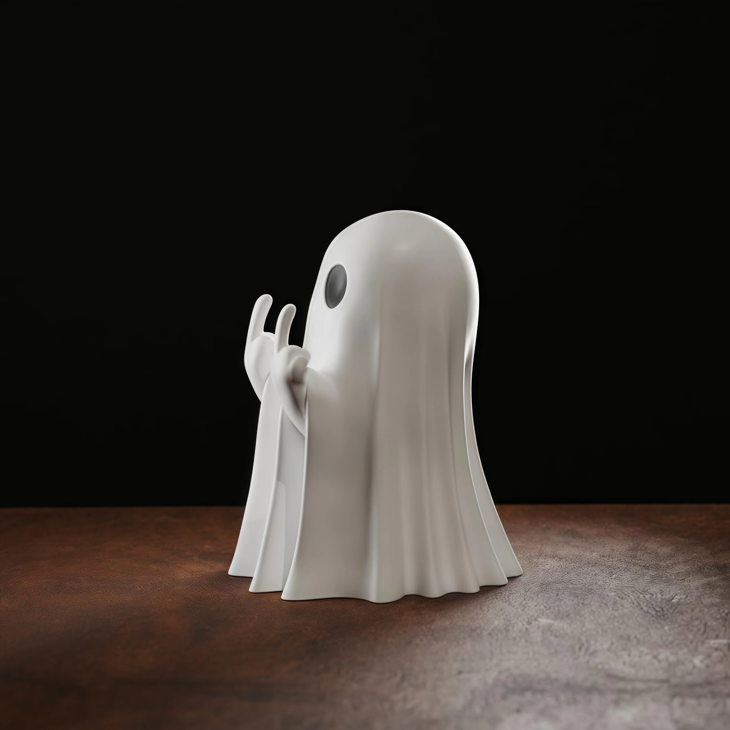 Süße Geist-Statue mit Mittelfinger, Kleine Halloween-Deko für Zuhause, Tischdekoration für Couchtisch, Niedliche und Gruselige Horrorfigurfestliche Deko Geschenkidee Resinfigur originelles Ornament Raumdekoration – Detail 7