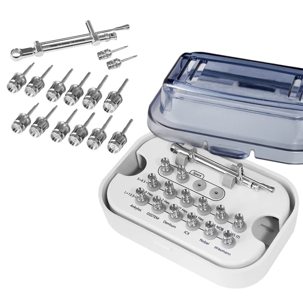 Dental Implant Torque Wrench Kit 10-70ncm 14 Piece Screwdriver Prosthetic Kit Dentist Implant Prosthetic Tools