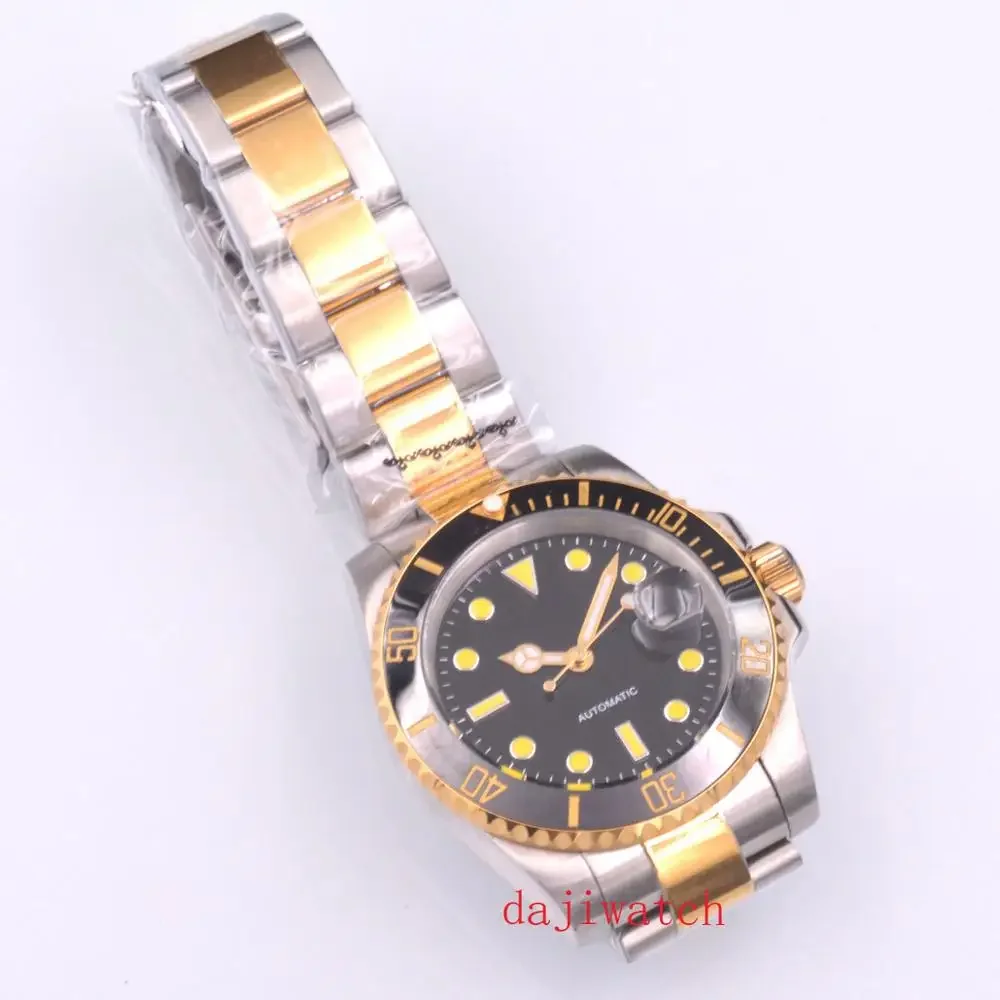 40MM Bliger Luxury Automatic Movement Men Watch Black Sterile Dial Sapphire Glass 316L Stainless Steel Case Multifunction