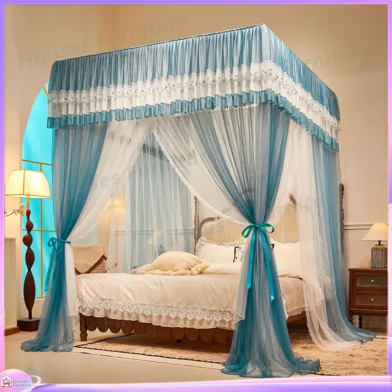 Class A double-layer court three-door floor-to-ceiling mosquito net household encrypted ins princess wind mosquito-proof