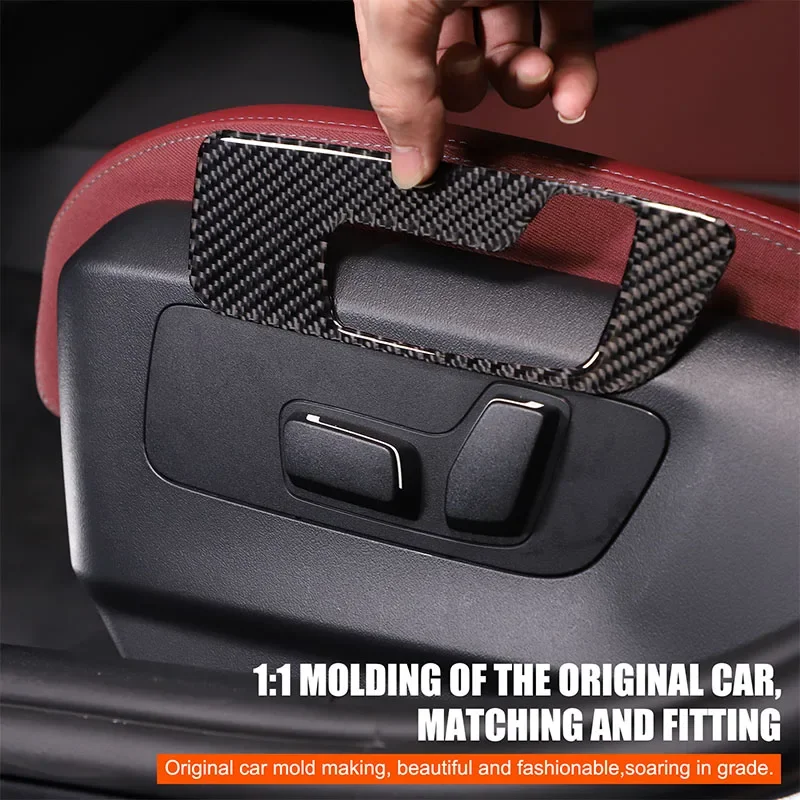 

For BMW 5 Series G60 2024 Soft Carbon Fiber Car Front Seat Adjustment Switch Panel Frame Cover Trim Sticker Car Accessories