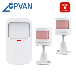 CPVAN-sensor de movimiento PIR inalámbrico, sistema de alarma antirrobo de seguridad para el hogar inteligente, detector infrarrojo de protección, 433Mhz