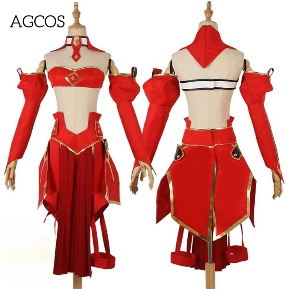 

AGCOS Fate/Apocrypha Red Saber Mordred Cosplay Costume Girl Christmas Roleplay Mordred FGO Cosplay Costumes Sets