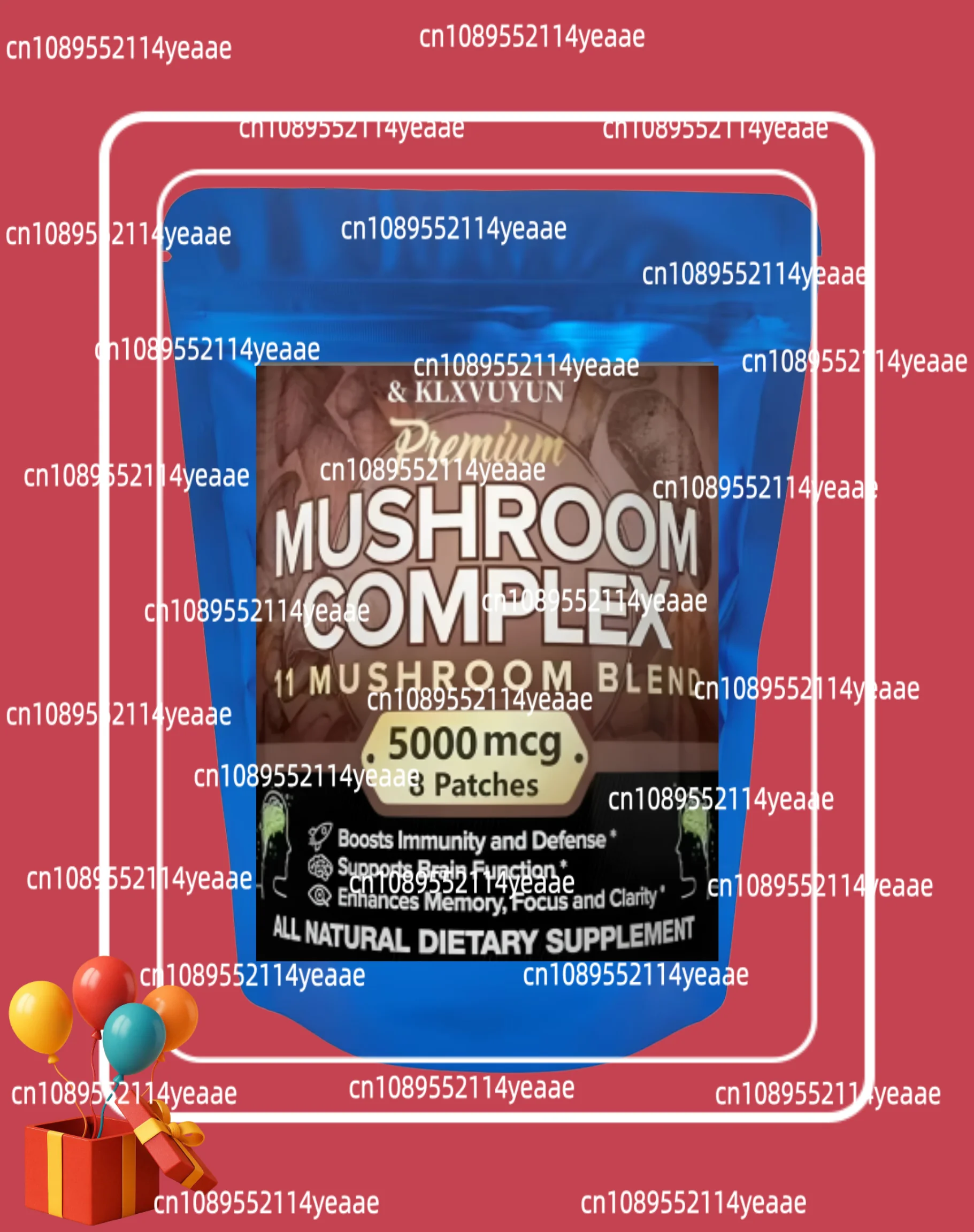 7 Blend Lions Mushroom, Suplemento de Cordyceps, Chaga, Reishi, Turkey Tail, Maitake, Shiitake, Parches Transdérmicos Hechos en EE. UU.