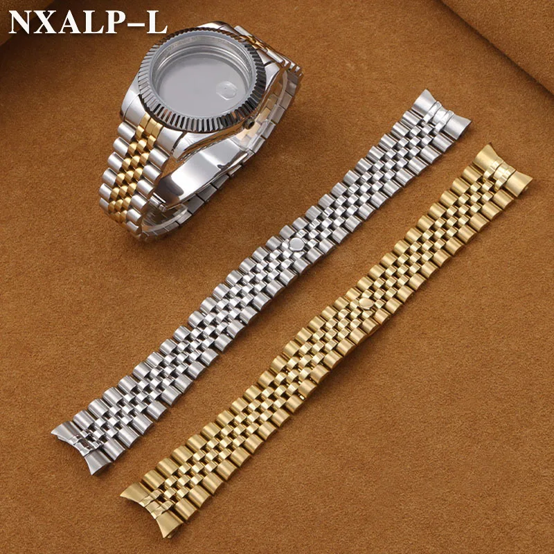 ل رولكس ل اليوبيل حزام الساعات عالية الجودة منحني نهاية حزام معدني 13 17 مللي متر 20 مللي متر 21 مللي متر الصلبة الفولاذ المقاوم للصدأ سوار إكسسوارات #4
