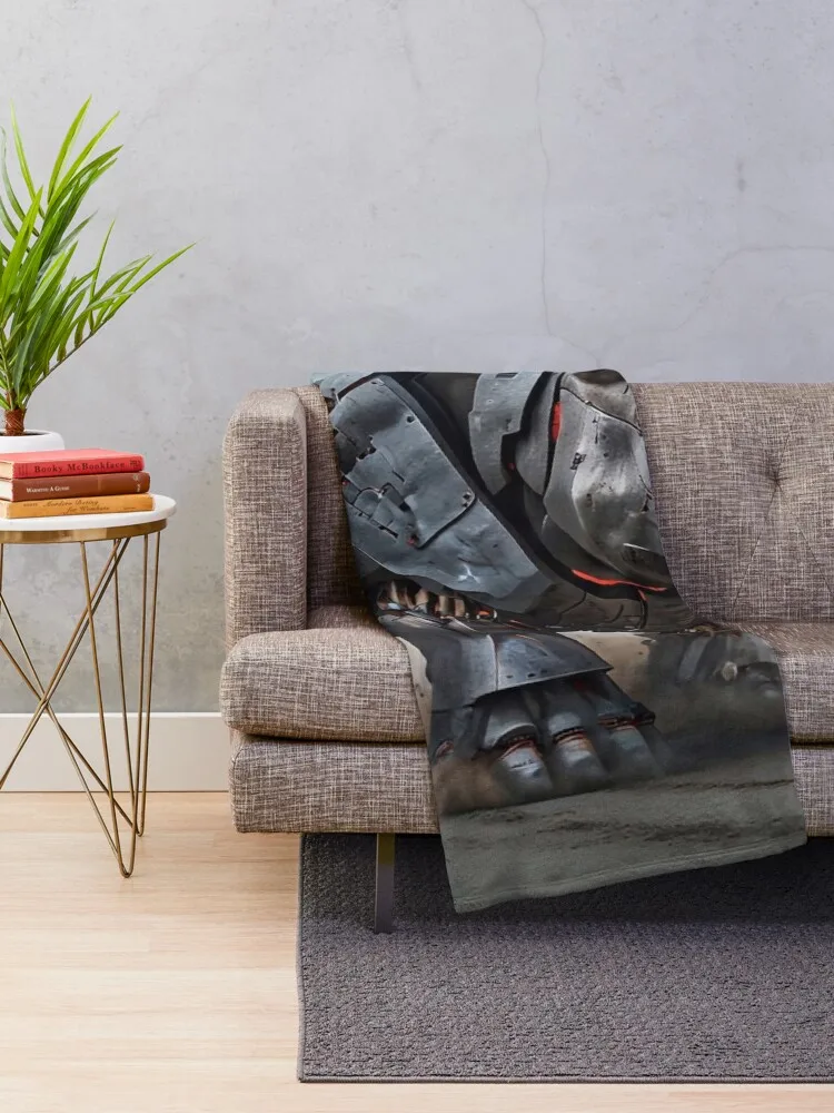 Iron Behemoth: Harbinger of the Ashen Apocalypse Throw Blanket Designers for winter halloween Blankets