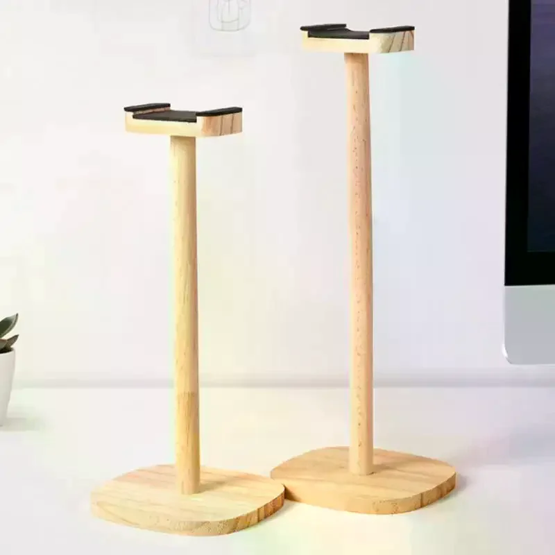 1pc Headphone Stand With Base Universal Headphone Stand Hanger Wooden Headset Storage Rack Multi-Function Detachable Stand