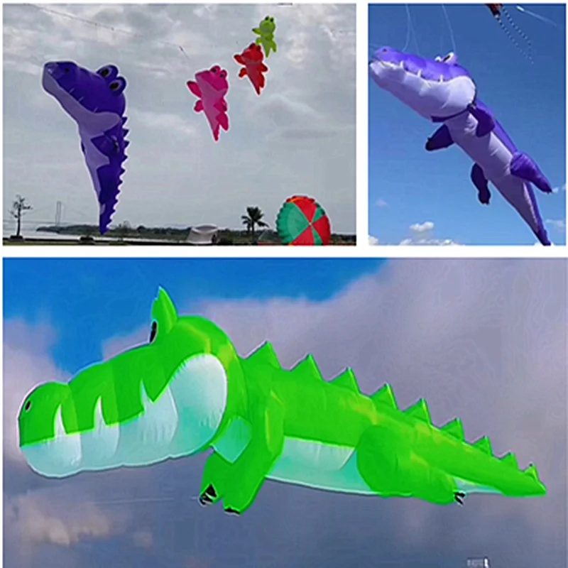 Crocodile kite flying string line inflatable kites cerf-volant cometas weifang kites giant octopus bar kite sports outdoors fun