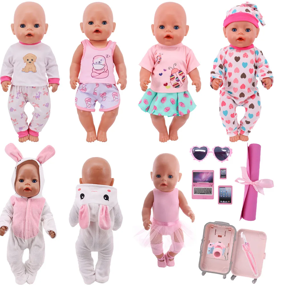 Doll Clothes For 43cm Newborn Baby Regeneration Dolls, 18-Inch American Doll Girls, First-Generation Baby Mini Items Accessories