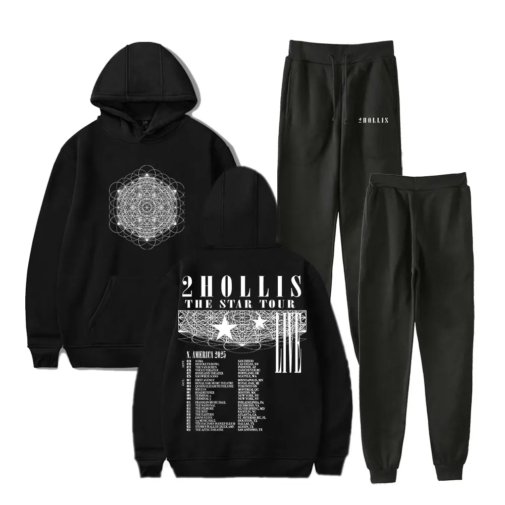 

2Hollis The Star Tour толстовки с капюшоном для бега, комплект унисекс, модные модные толстовки с длинными рукавами