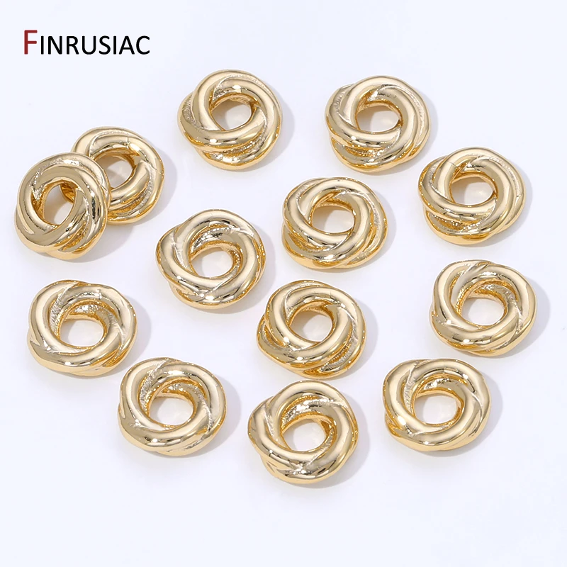 

Золотистые бусины-разделители 14K с позолотой, витые круглые, нерегулярной формы, для изготовления ювелирных изделий, аксессуары для браслетов своими руками