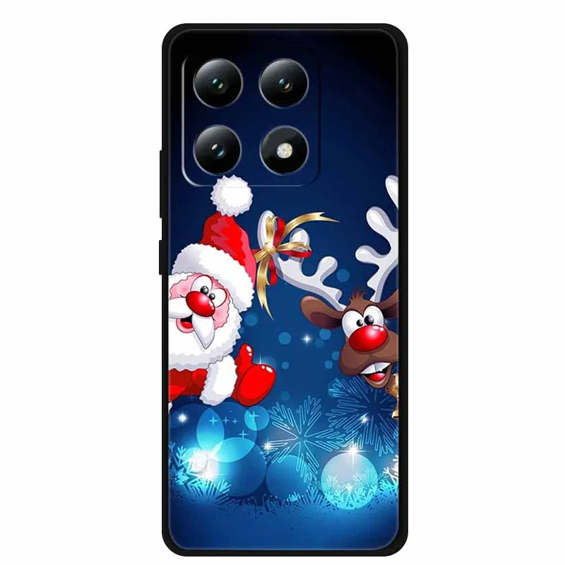 For Xiaomi 17 pro max Case Merry Christmas Phone Bumper Black Silicone TPU Shell Shockproof Soft Back Cover For xiaomi17 Para