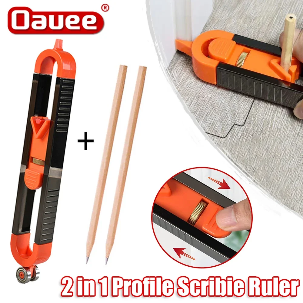 Profile Scribing Ruler Contour Gauge with Lock - Precise Scribe Tool Woodworking Edge Corner Measuring Profile Duplicator Tool