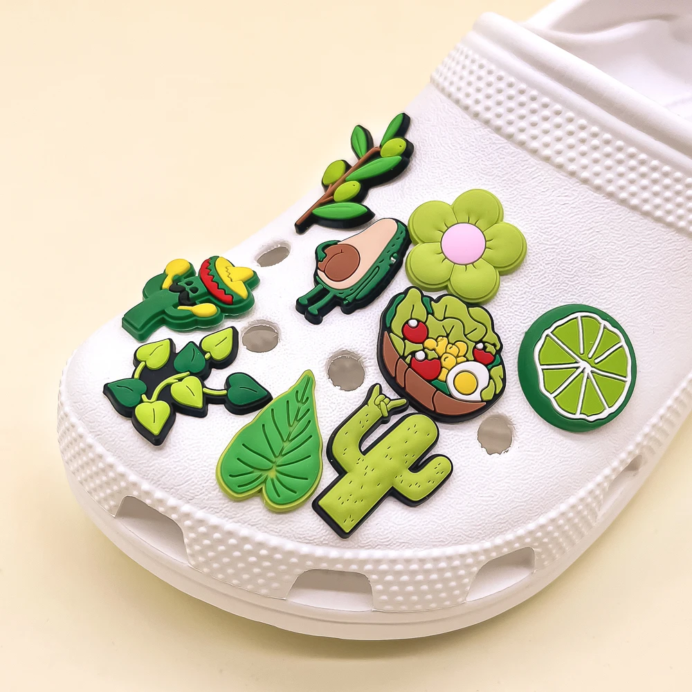 1/30pcs Naturual Green Plants Shoe Charms for Women Girls Kids Pins Accessories Cactus Flower Lemon Shoe Decorations Gift Buckle