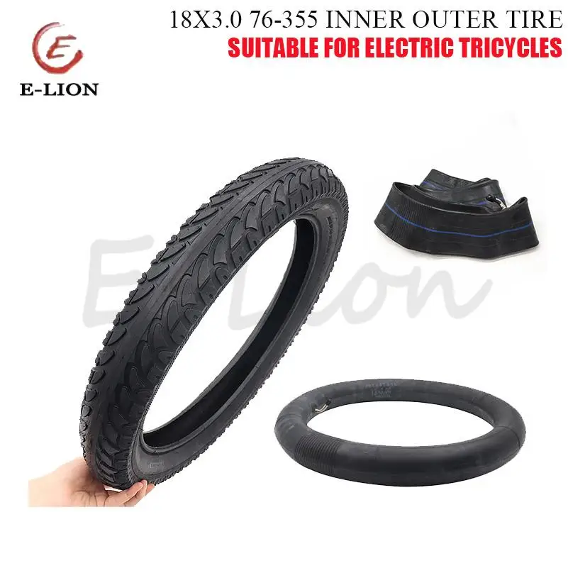 

Hot Sale CST 18*3.0 Outer Tyre Inner Tube 18x3.0 Off-road Tire 76-355 Tube for 18 Inch Electric Vehicle Electric Tricycle Wheel