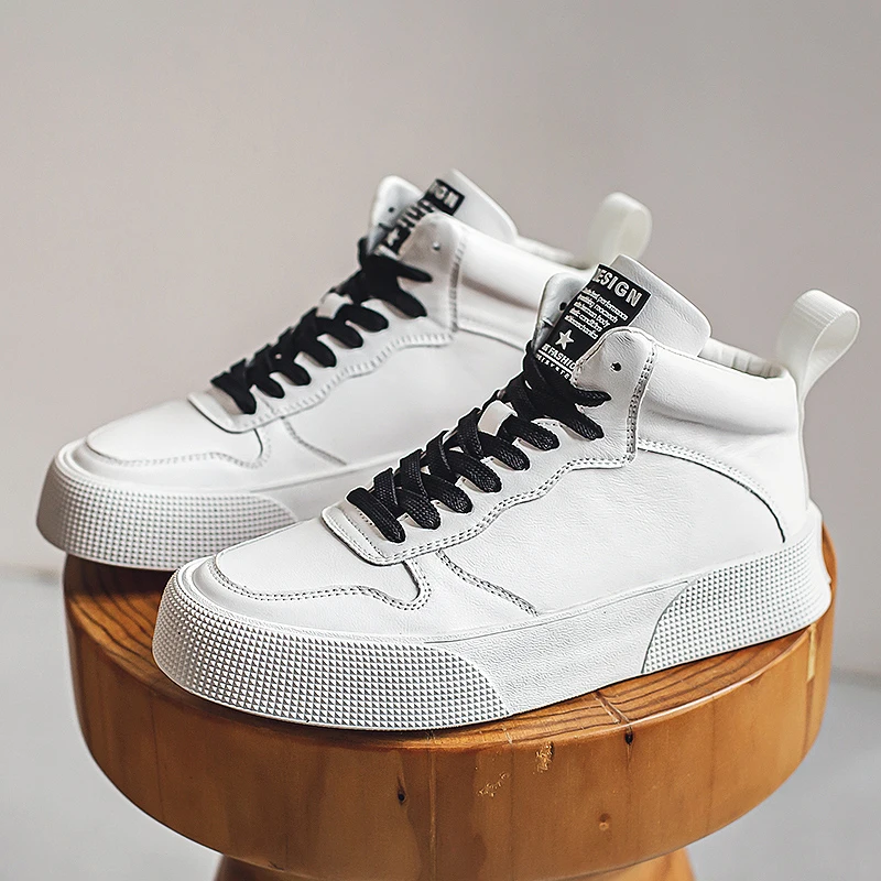 Large Size Men High Top Skate Shoes Fashion Platform Sneakers Male Daily Wear Ankle Casual Shoes