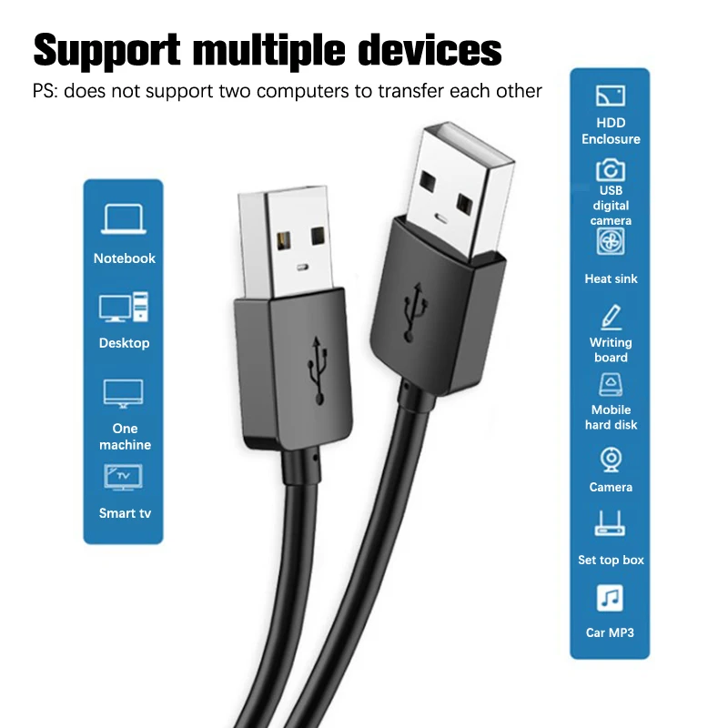 USB To USB Male To Male Extender USB Extension Cable For Radiator Hard Disk Camera USB Date Extension Cable