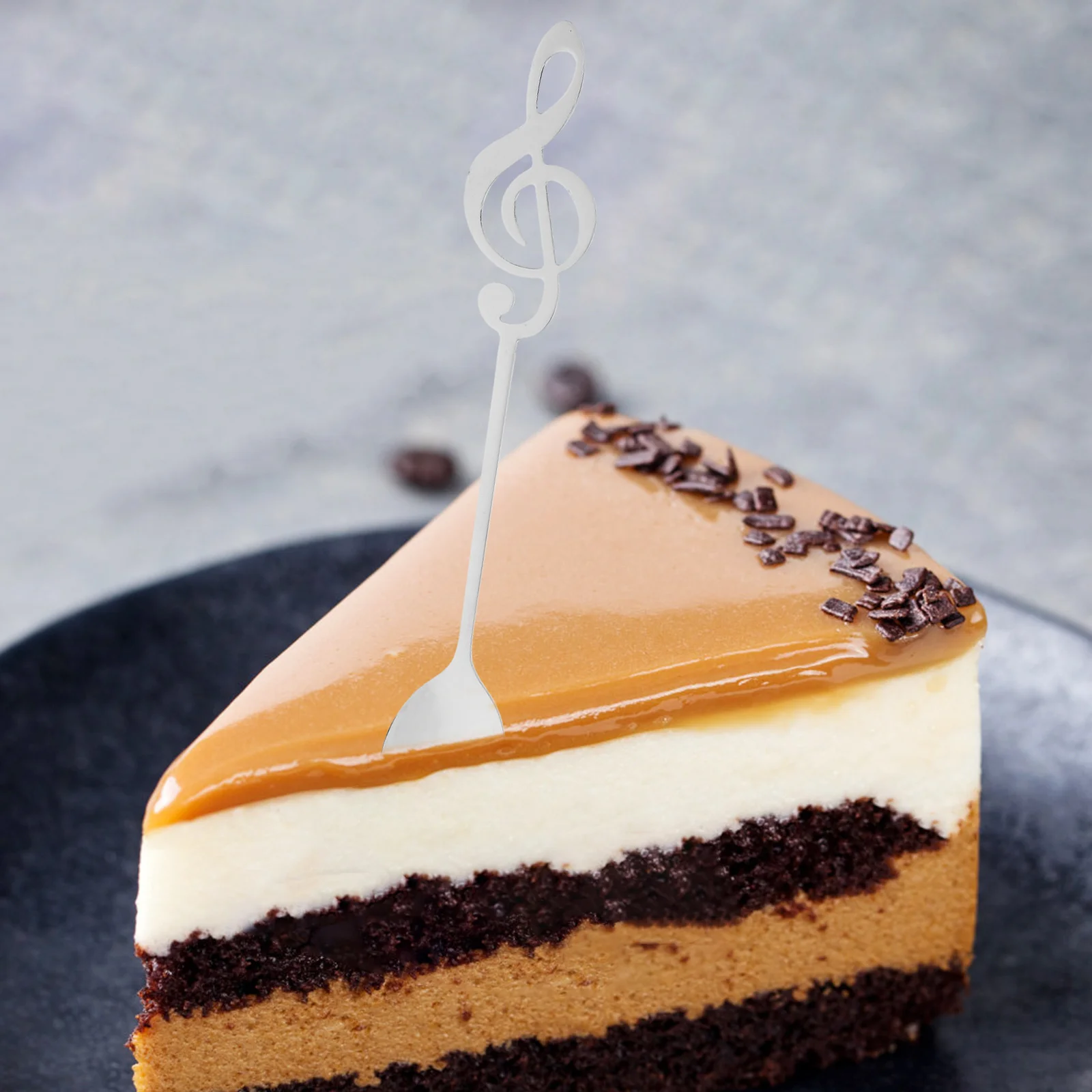 

6pcs Music Note Dessert Spoons Stainless Steel Creative Teaspoons For Coffee Ice Cream Stirring Kitchen Utensil Vintage