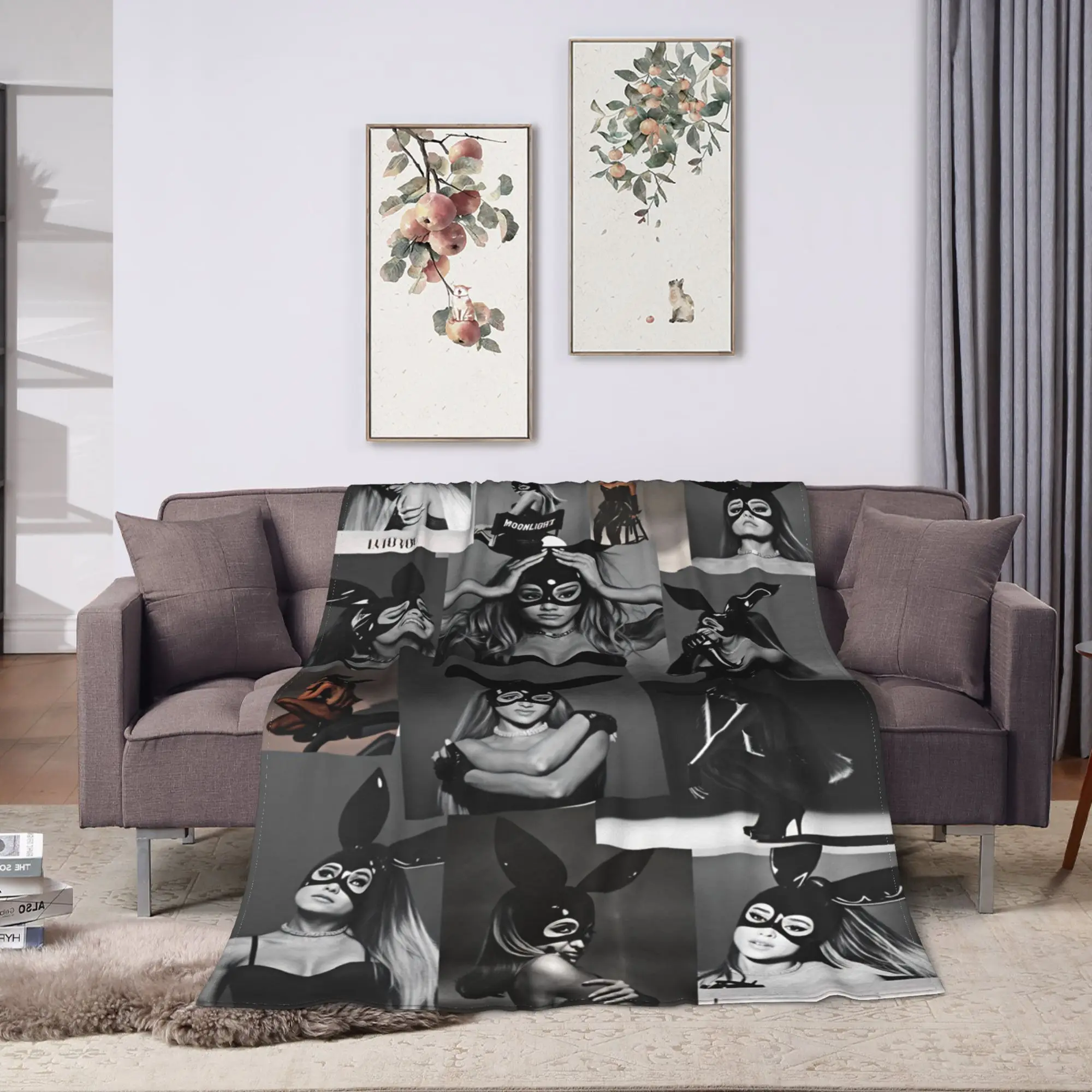Ariana Grande Flannel Blanket Spring  Soft Throw Blanket for Children Bedroom Comfortable Bedspread Sofa Bed Cover