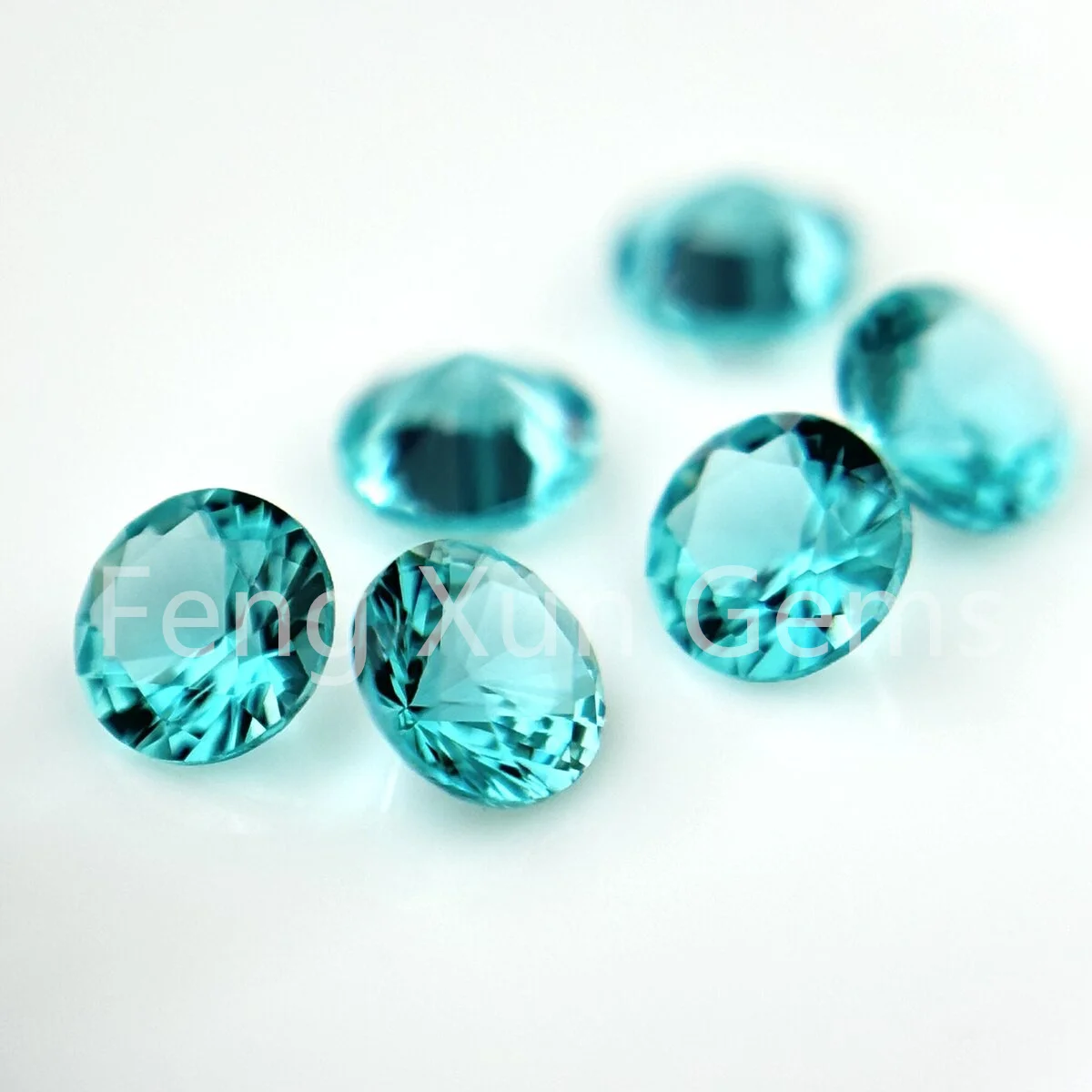 

Paraiba Green color Synthetic Nano Gemstone 1.0~6mm Round shape Loose Heat resistant Gemstone For Jewelry Wax setting