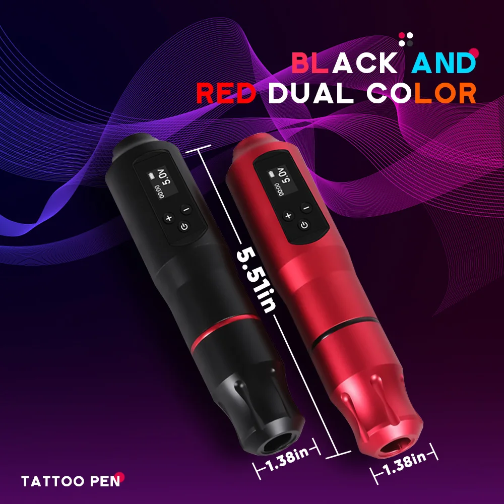 مجموعة ماكينة الوشم اللاسلكية للمبتدئين عبر الحدود، شاشة عرض، قلم بطارية ماسي، مجموعة كاملة من حقيبة اليد #4