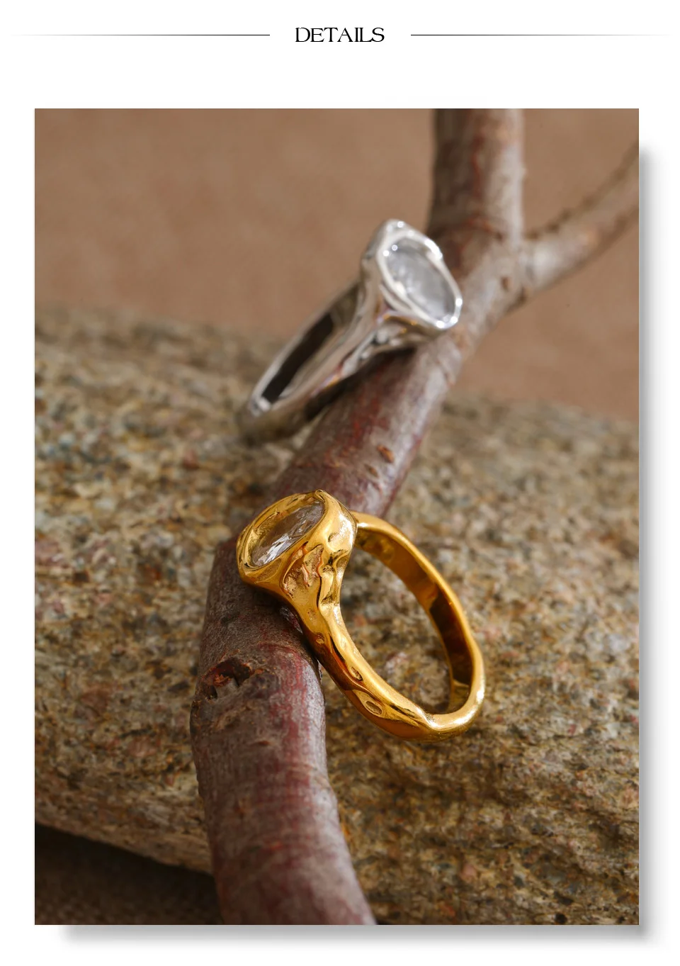 Yhpup Größe 678 Edelstahl Zirkonia Ring PVD-Beschichtet Trendiger Frischer Zarter Schmuck 2026 Großhandel – Detail 9