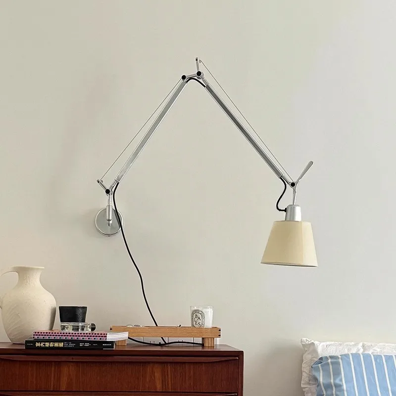 

Rocker arm telescopic designer simple creative study bedroom bedside reading medieval wall lamp