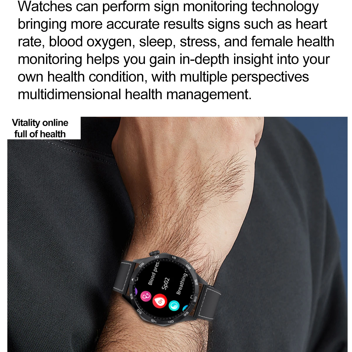 Reloj inteligente deportivo para hombre, dispositivo resistente al agua con Pantalla AMOLED de 1,43 pulgadas, control del ritmo cardíaco, oxígeno en sangre y carga inalámbrica