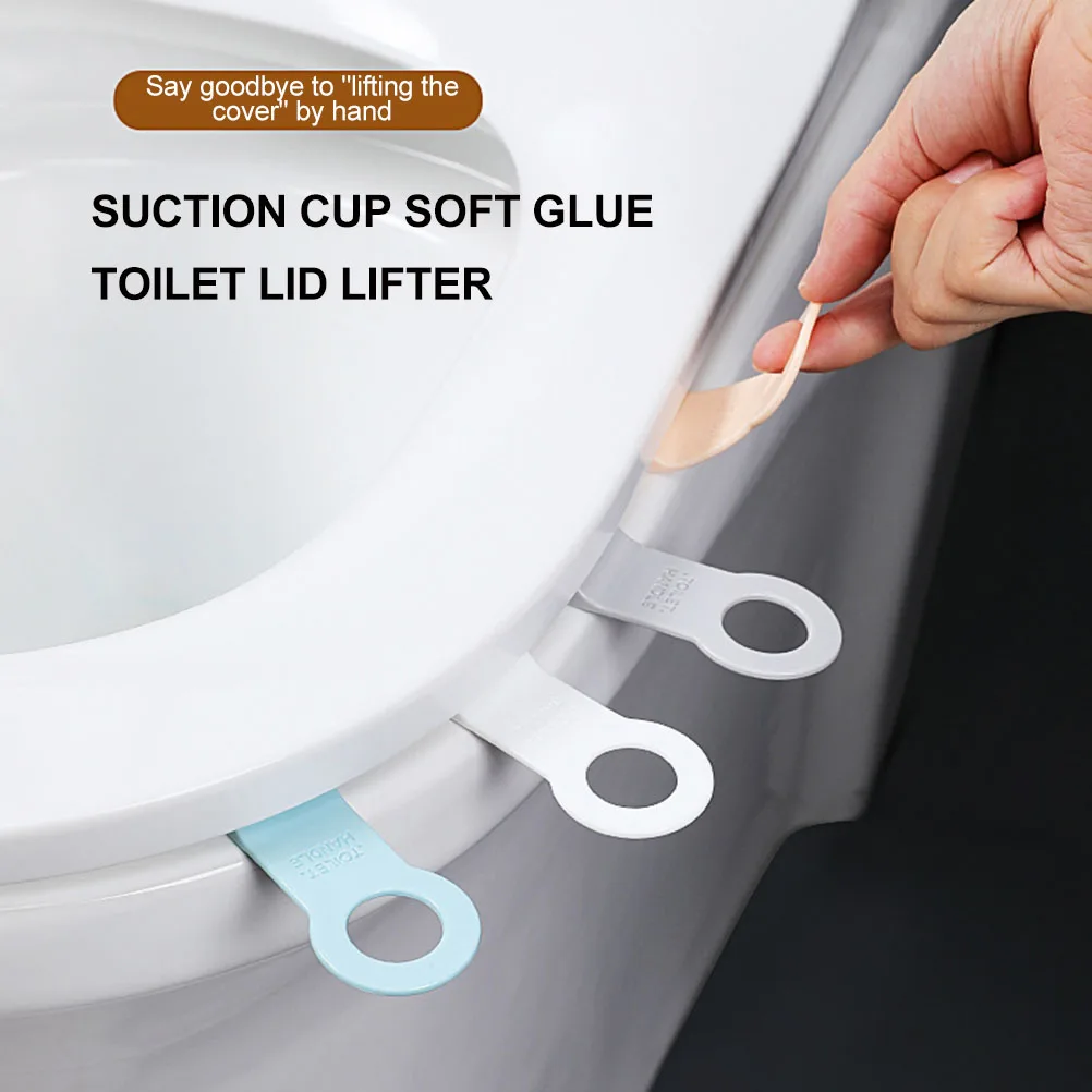 

8pcs Toilet Seat Lifter White Light Blue 2pairs Durable TPR Public Use Safe Installation Most Lids Suitable Bathroom Facility