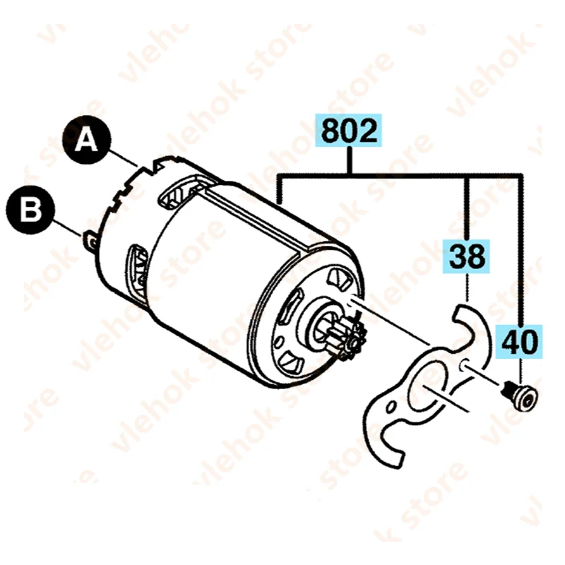 

Motor Spare Parts Set for BOSCH GSB14.4-2-LI 2609199338 Cordl Perc Screwdr Power Tool Accessories Electric tools part