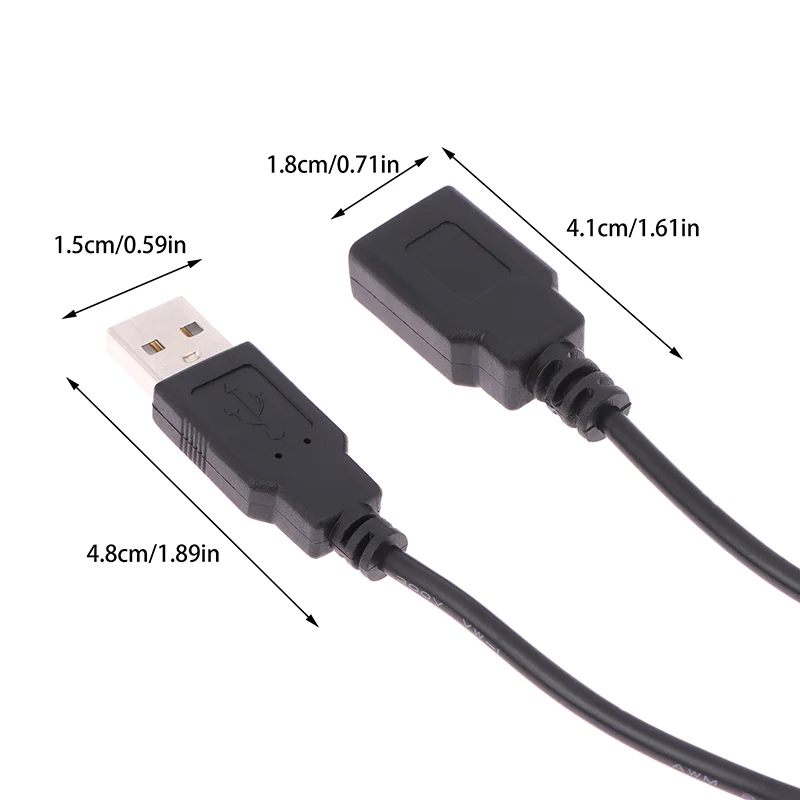 30cm 1PC Power Supply Cable 2 Pin USB 2.0 A Female Male 4 Pin Wire Jack Charger Charging Cord Extension Connector DIY 5V Line