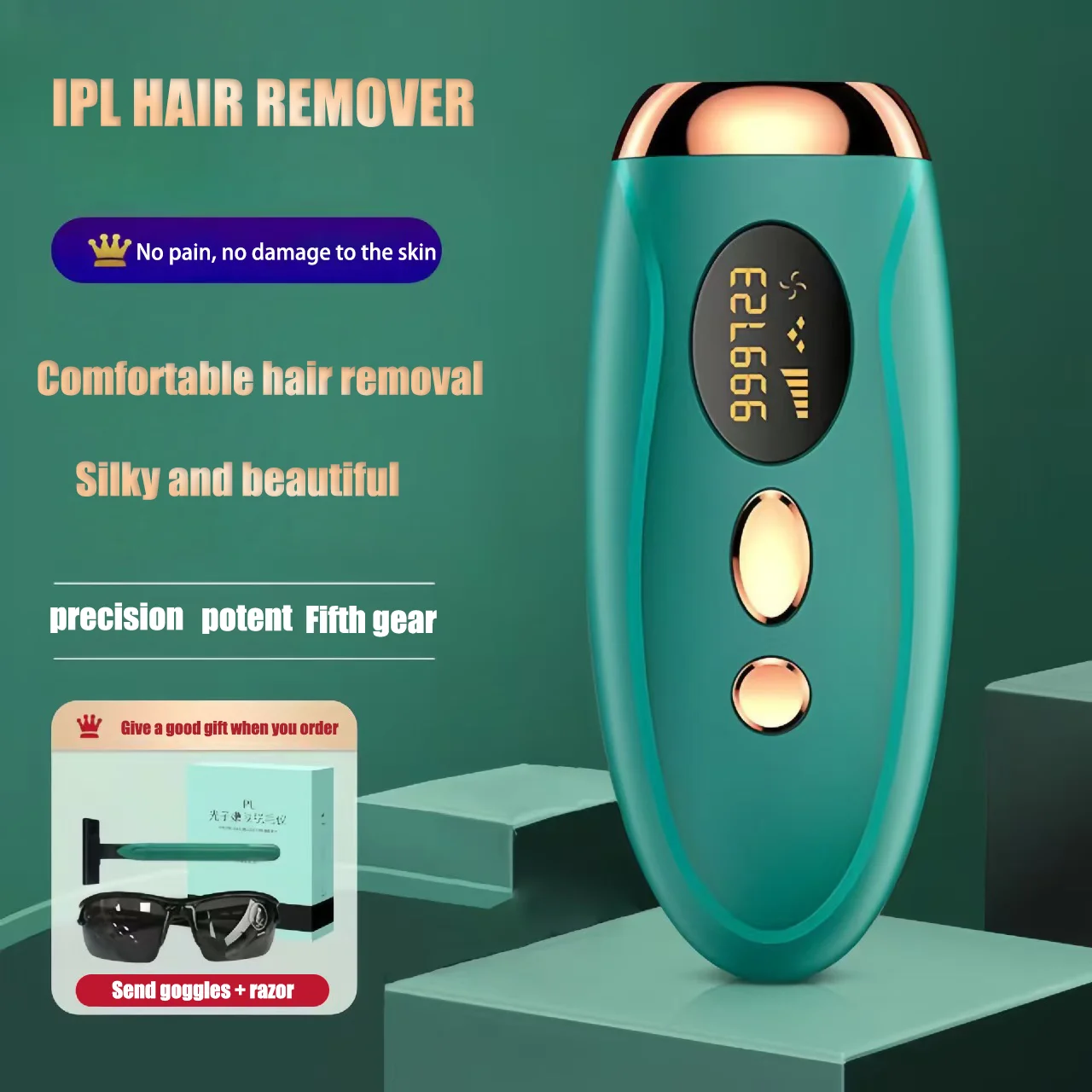 

Laser Epilator IPL Hair Removal For Women Body Bikini Facial 999,999 Flashes Permanant Painless IPL Hair Remover Laser Epilator