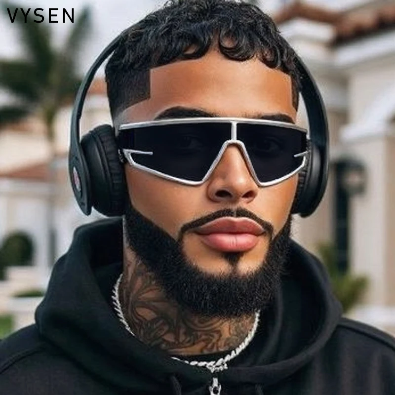 

Y2K Punk Shield Irregular Sunglasses Men 2025 Luxury Brand Vintage Steampunk WindProof Cycling Sun Glasses For Male Shades UV400